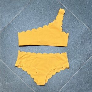 Marysia Flattering Tangerine Scalloped Bikini Set Size M